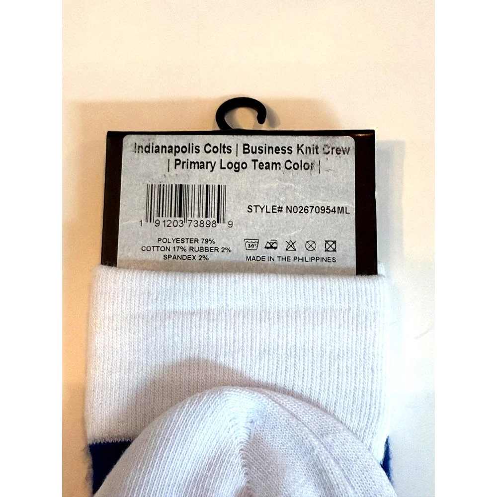 Strideline Indianapolis Colts Unisex Socks M/L Sizes M: 8-12 W: 9.5-13.5 NWT